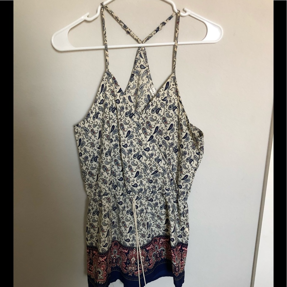 floral / poppy blu pepper romper